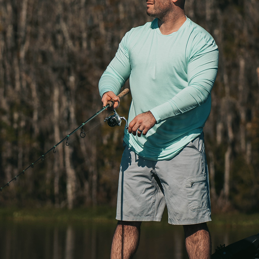 Lunkr's Active Long Sleeve in Bimini: Ultimate Comfort and Sun Protection with UPF 50+, Fast-Drying, and Odor-Resistance#color_bimini